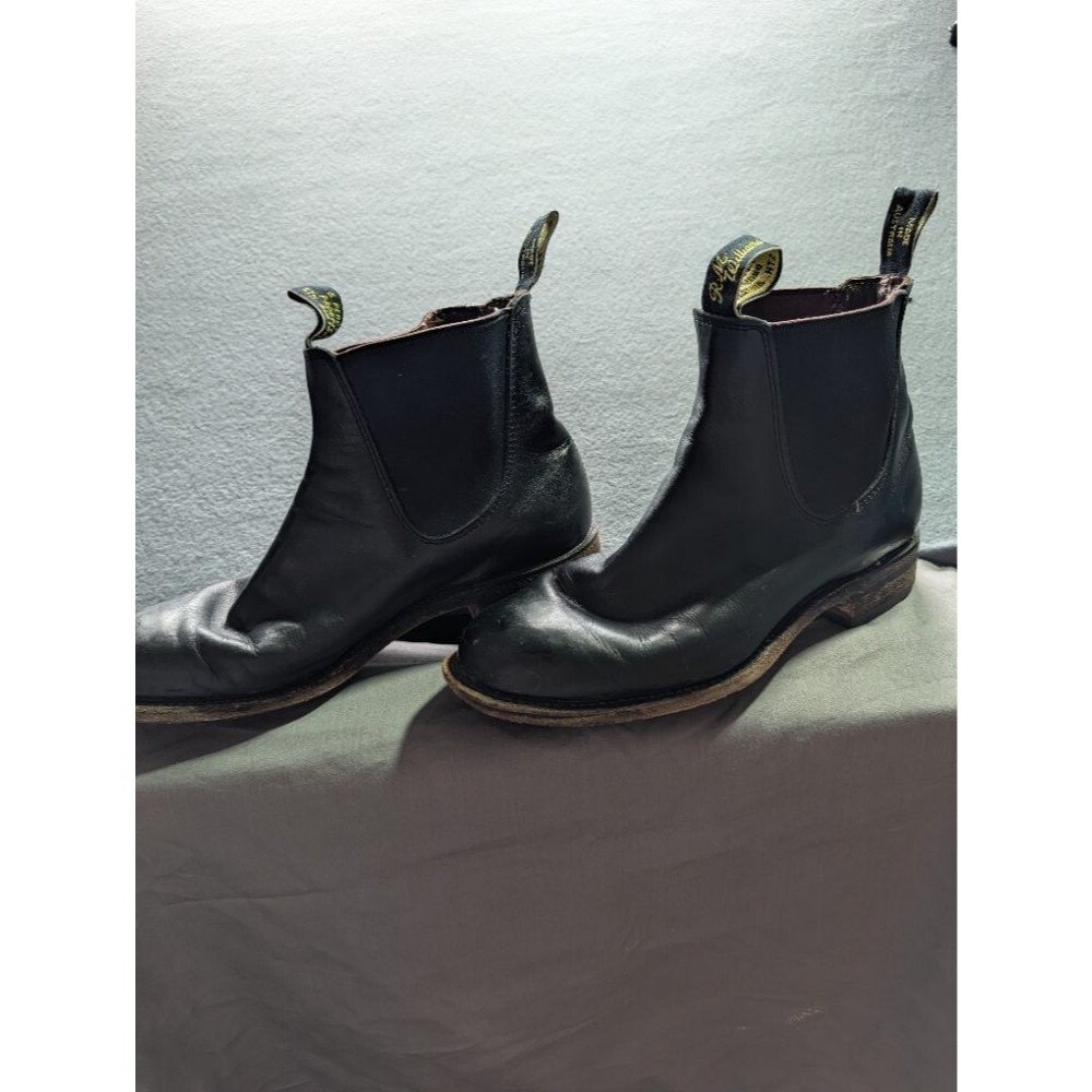 R.M. Williams Craftsman Chelsea Boots Black Leather AU 5.5G US Men's 6.5